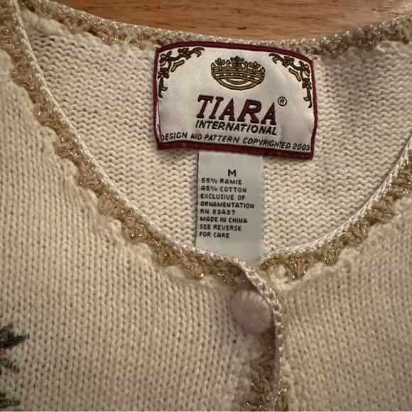 Vintage Tiara International Christmas Cardigan M - Picture 3 of 11